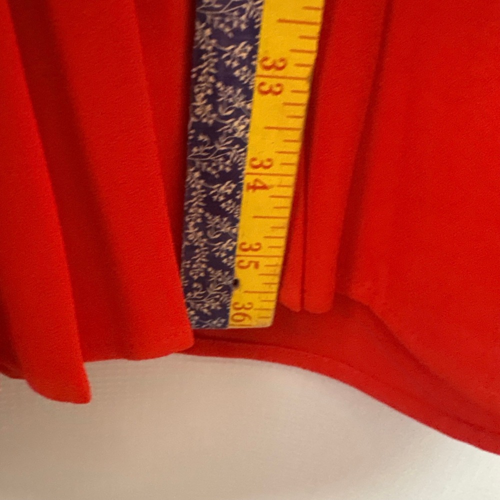 Emma & Michele Red S/S Shift Dress Pleated Hem Size 14 Career Office Modern - Picture 7 of 9